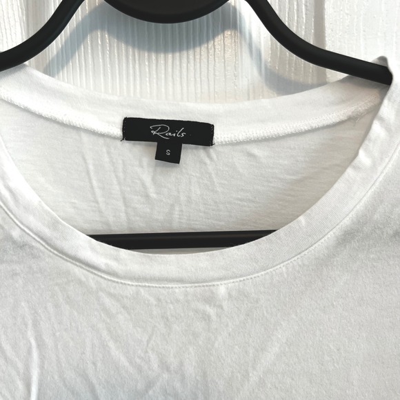 RAILS White Cotton Puff Sleeve T-Shirt Eyelet Trim Laurel Top Size Small - Picture 4 of 9